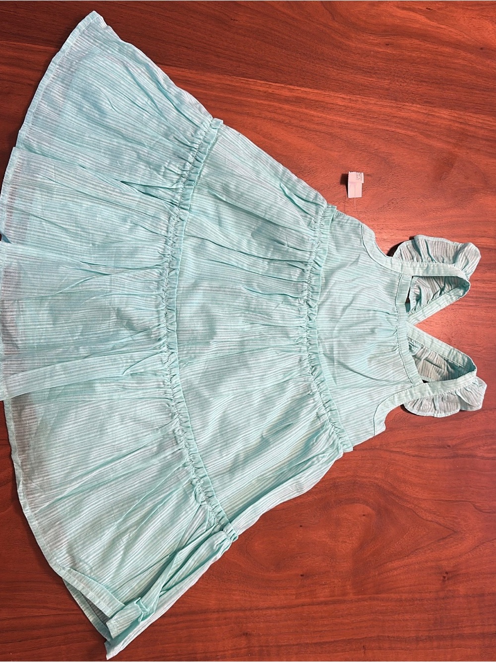 Girls' Sleeveless Tiered Dress in Light Aqua